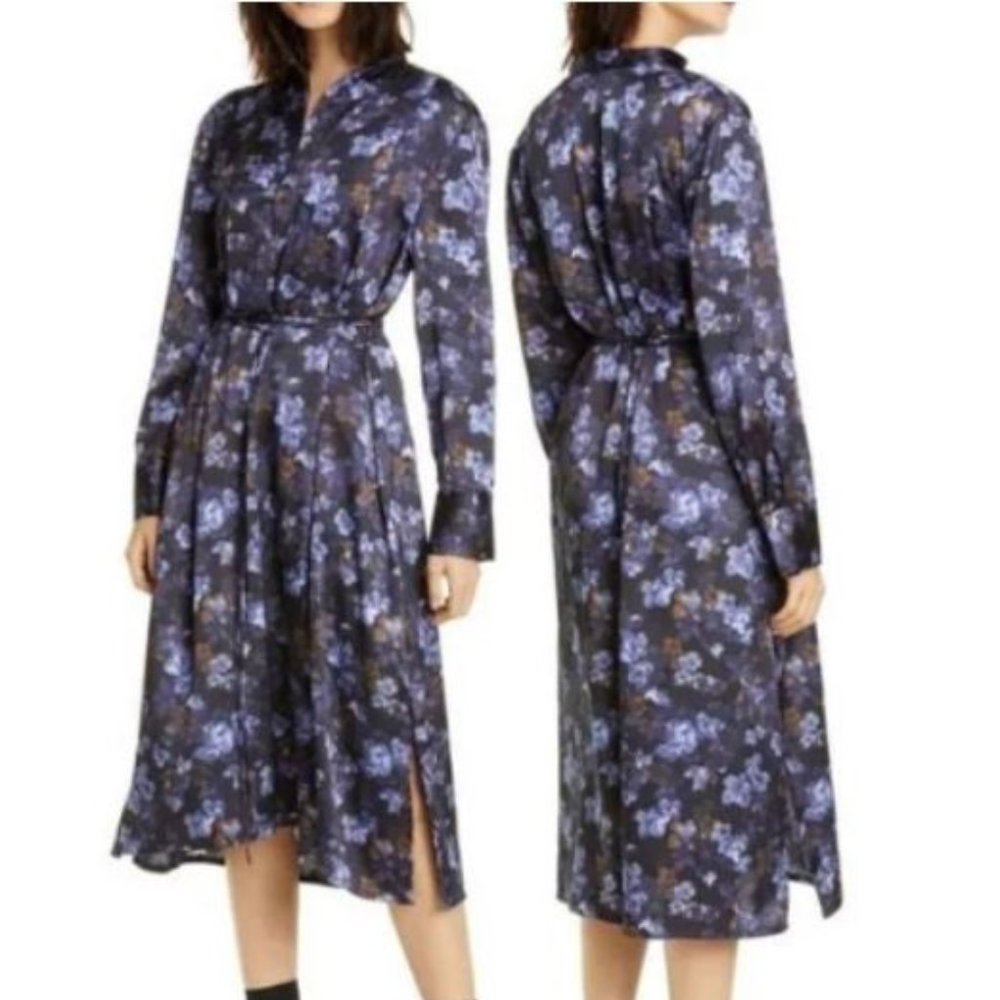 NWT Vince Plumeria Blooms Hammered Dress Size XS